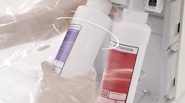Easy filter replacement — LG PuriCare Self-Service Tankless