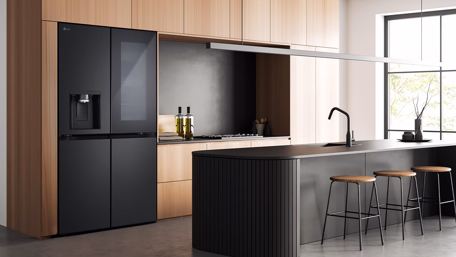 Pintu rata moden LG Multi-Door 508L Essence Matte Black