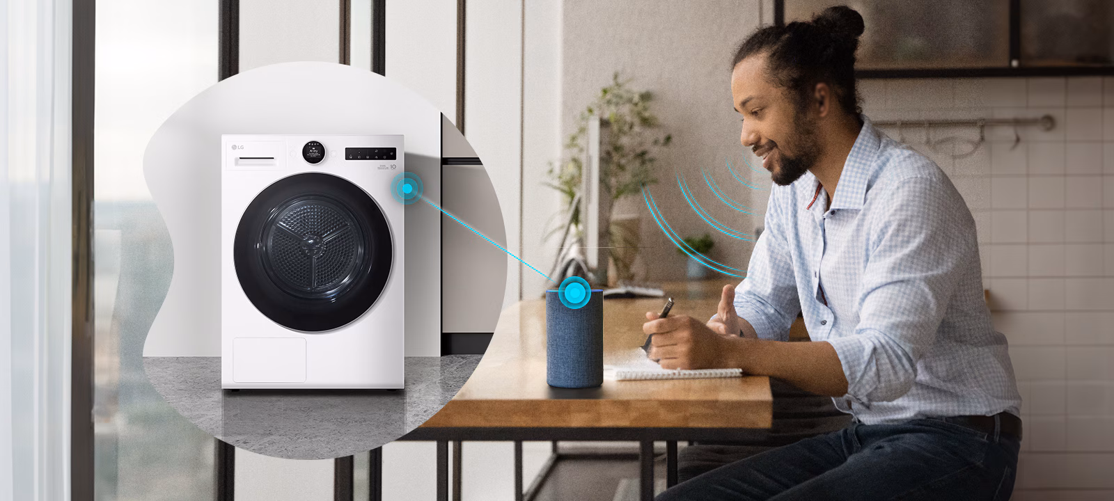Kawalan suara LG ThinQ untuk LG Dryer 10kg