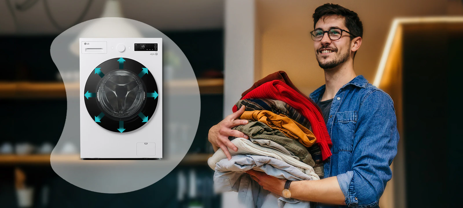 Kapasiti 20kg LG Front Load Washer 20kg