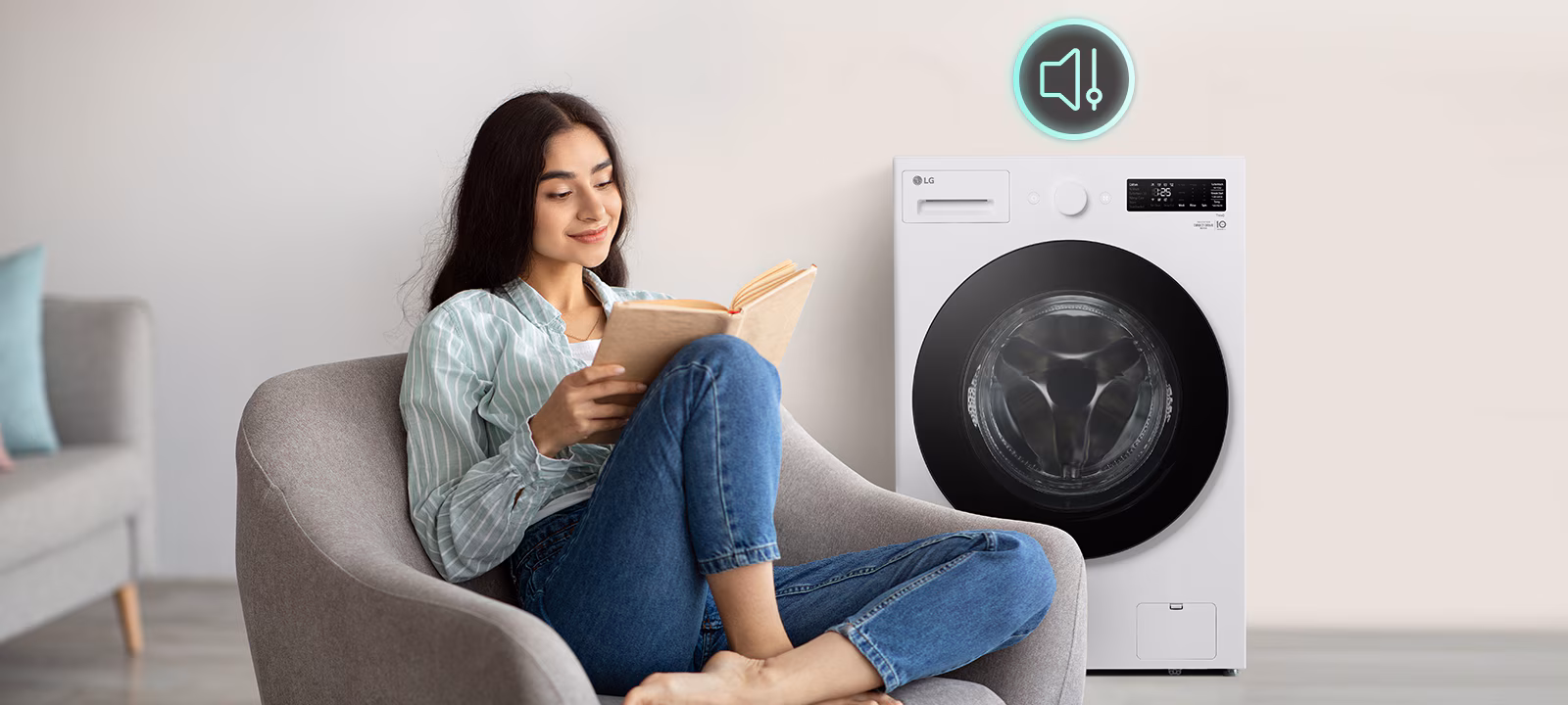 Operasi senyap LG Front Load Washer 20kg