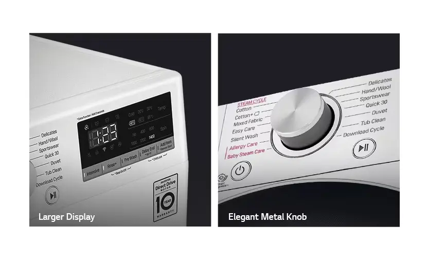 Reka bentuk panel kawalan LG WasherDryer 9/5kg