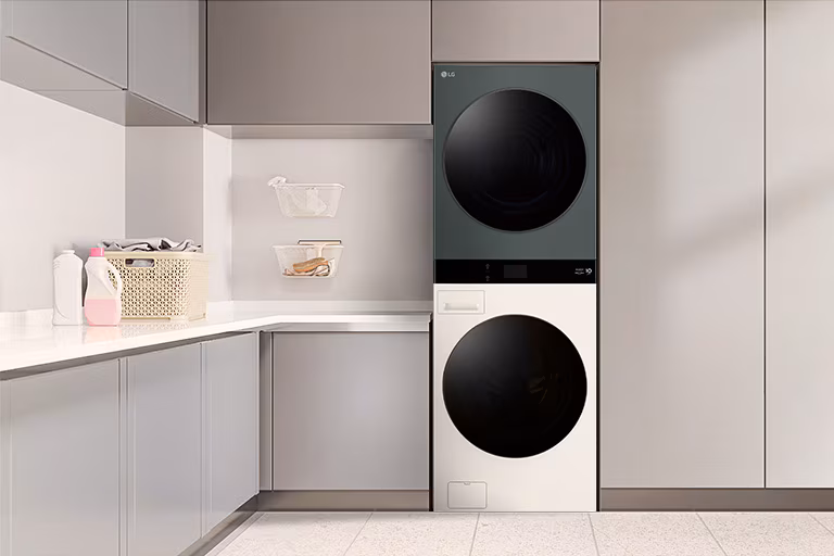 Satu unit washer dan dryer LG WashTower 25/20kg