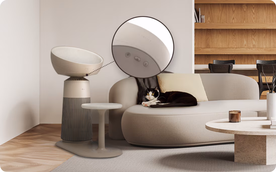 Hidden Button LG PuriCare AeroCatTower
