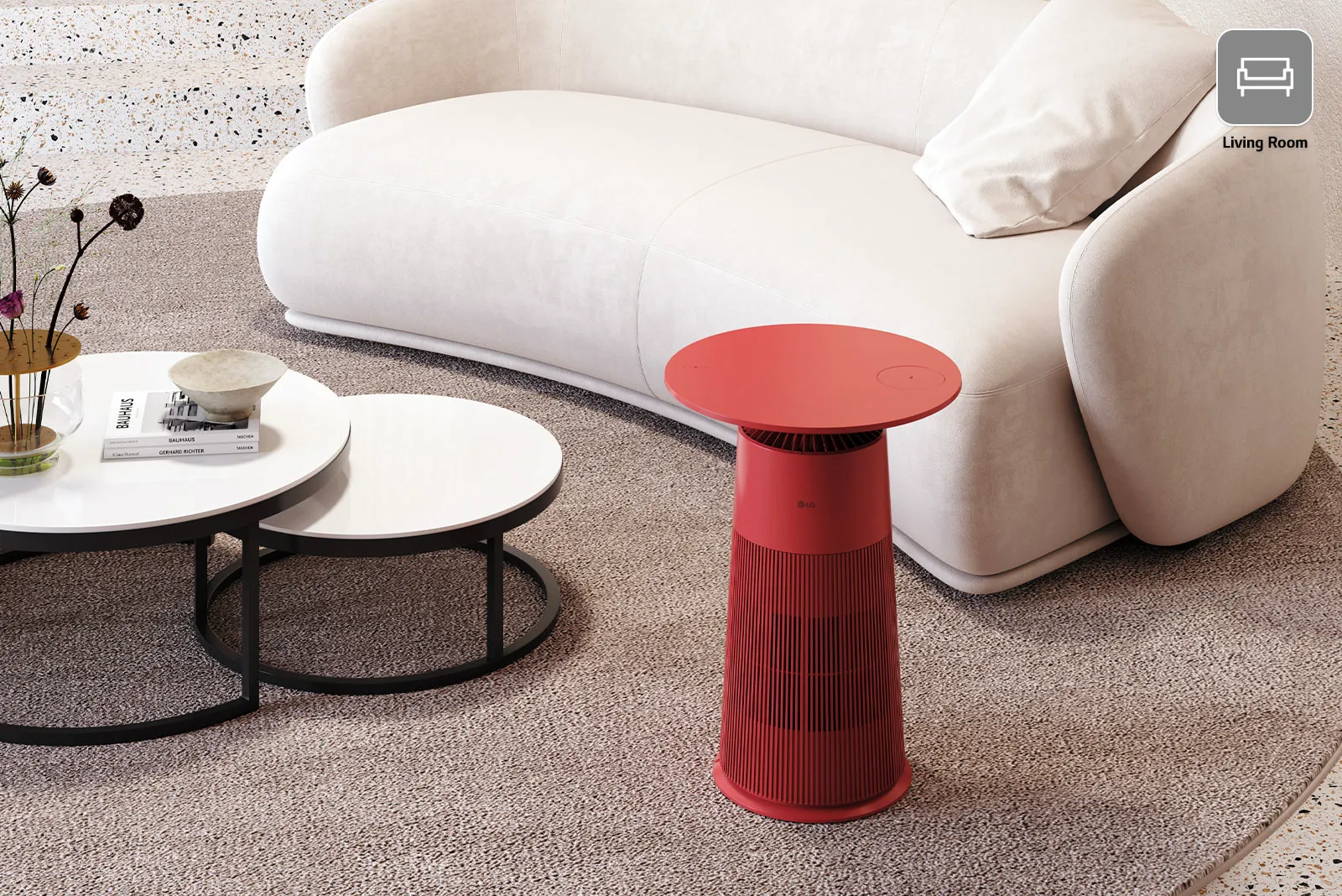 LG PuriCare AeroFurniture dalam ruang hidup — foto 3