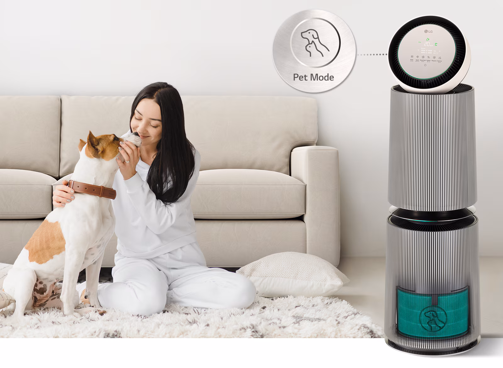 Pet Care keluarga bersama haiwan peliharaan LG PuriCare 360 Alpha Pet Double