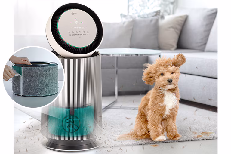 Pet Mode kurangkan bulu haiwan LG PuriCare 360 Alpha Pet