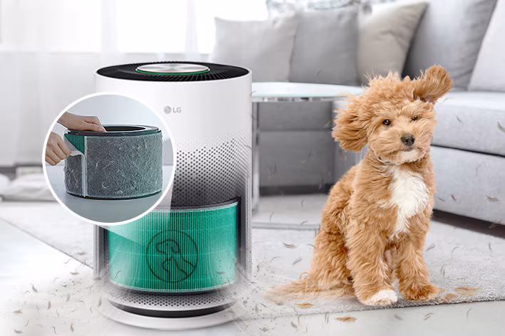 Pet Mode kurangkan bulu haiwan LG PuriCare 360 HIT Pet