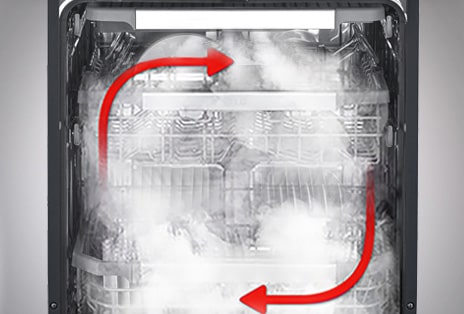 Stim sampai setiap penjuru LG QuadWash Dishwasher Matte Black