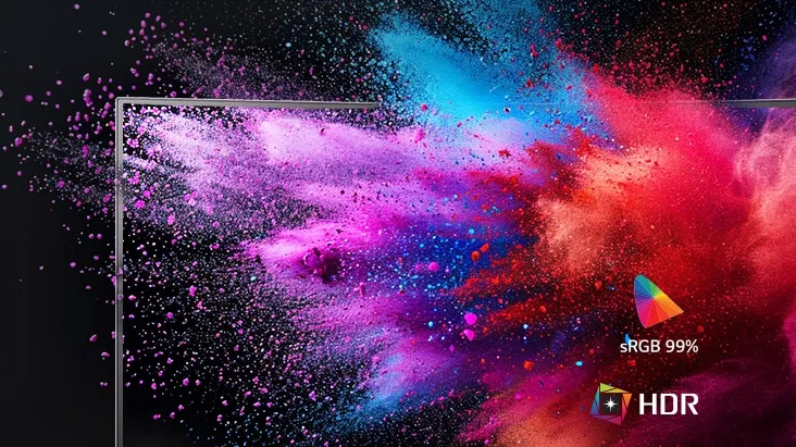 Feel actual combat with vivid color — sRGB 99% & HDR10